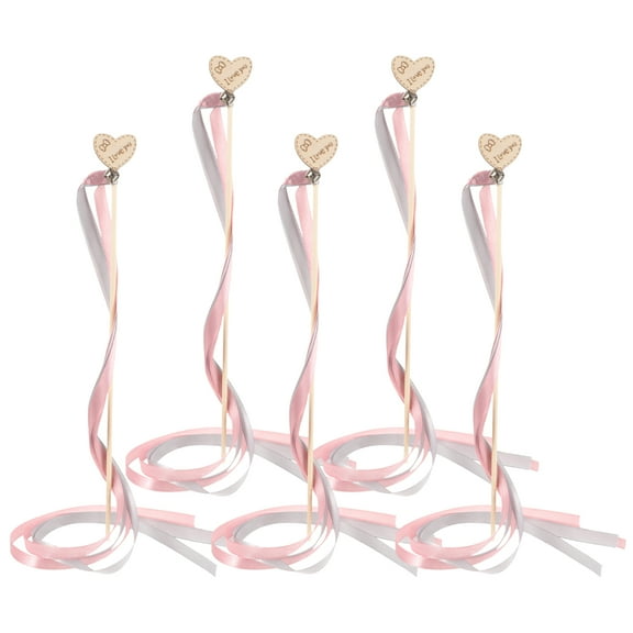 Hytrove Ribbon Fairy Wands Classic Style Accessories For Children Festivals 5Pcs 25.2x13.8In