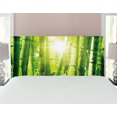 thumbnail image 1 of East Headboard, Bamboo Forest with Morning Sunlight Sun Beams Through Trees Jungle Scene, Upholstered Decorative Metal Bed Headboard with Memory Foam, Full Size, Lime Green Yellow, by Ambesonne, 1 of 4
