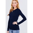 thumbnail image 2 of Simply Fashion Active Basic CrewNeck LongSleeve Slim Fit Cotton Tshirts,navy,medium, 2 of 4