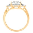 thumbnail image 5 of 2.32 ct Princess Cut Real Genuine Natural Diamond SI1-SI2 J-K 18K Yellow Gold Three-Stone Promise Wedding Statement Engagement Designer Ring size 10.5, 5 of 6