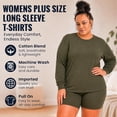 thumbnail image 2 of BILLIONHATS Womens Long ize Long Sleeve Oversized T-Shirts, Cotton Casual Fit Sleeved Tees Tops – Baggy Style Bulk Wholesale Tshirt Packs (12 Pack Dark, Size-XX-Large), 2 of 7