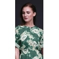 thumbnail image 3 of Bimba Rayon Bandhani Tie-Dye Smocked Waist Printed Gown Maxi Side Slit LadiesÂ&nbsp;Dress-Large, 3 of 6