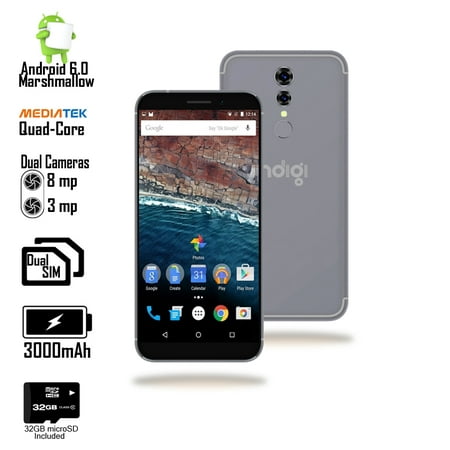 Indigi® 4G LTE Unlocked 5.6-inch Android 6.0 SmartPhone w/ QuadCore @ 1.2GHz + Fingerprint Scan + 2SIM Slots)