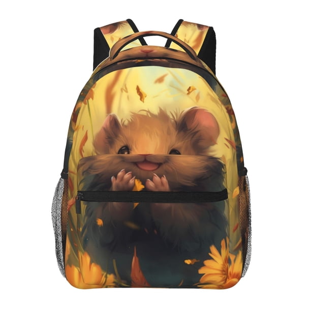 Easygdp Cute Sunflower Guinea Pig Mochila Ergonómica Versátil para Laptop - Múltiples Bolsillos, Correas Ajustables, Unisex para Escuela, Viajes y Actividades al Aire Libre-One Size