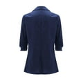 thumbnail image 5 of Linen Jacket Coat Women 3/4 Stretchy Ruched Sleeve Fully Lined Lightweight Breathable Casual Work Jacket, 5 of 7