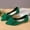 Green, variant on Womens Black Bow Accent Flats - Flock Fabric Comfortable Shoes with Cushioned Insole, Shallow Mouth & Extended Sizes 35-44 for Daily Office Campus Wear,Size 39