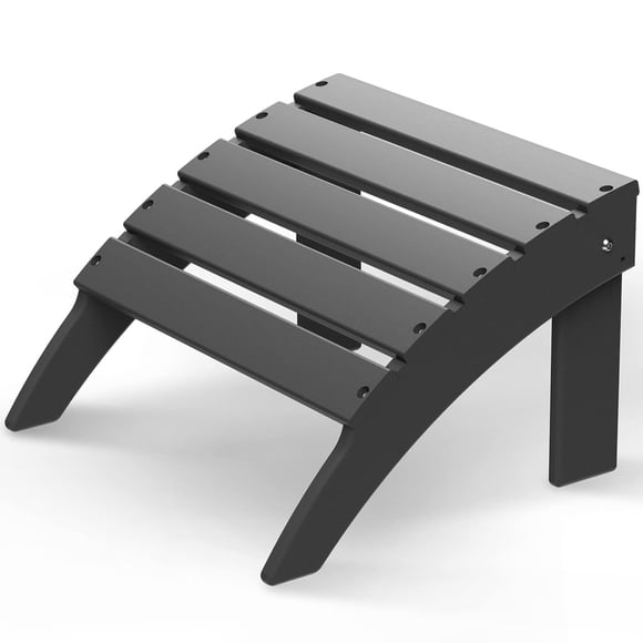 Reposapiés para exterior GREENVINES Adirondack, otomana de HDPE gris