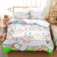 thumbnail image 1 of Cartoon Sanrio HelloKitt Pudding Dog Digital Printing Cute Quilt Cover Bedding Three-piece Set Two-dimensional Home Furnishing, 1 of 6