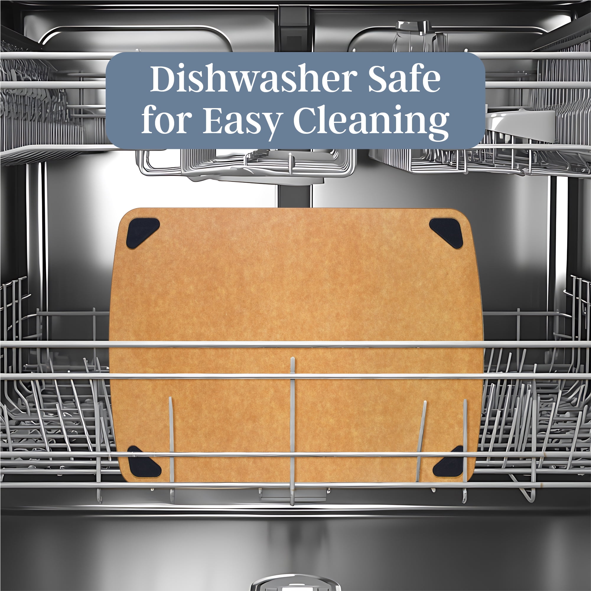Vellum Wood Fiber Cutting Board with Non-Slip Silicone Feet; Dishwasher Safe Cutting Board for Kitchen, 14-1/2" x 10-3/4"