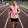 thumbnail image 3 of Workout Tank Tops for Men Summer Lightweight Loose Scoop Neck Racerback Sleeveless Muscle Shirts Bodybuilding Gym Tanks, 3 of 5