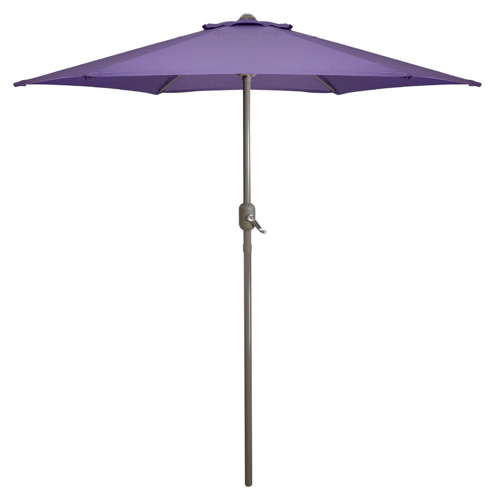 7.5ft Outdoor Patio Market Umbrella with Hand Crank, Purple Walmart