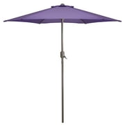 7.5ft Outdoor Patio Market Umbrella with Hand Crank, Purple