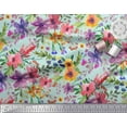thumbnail image 2 of Soimoi Poly Georgette Fabric Flower & Leaves Watercolor Print Sewing Fabric Yard 52 Inch Wide, 2 of 3