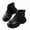 Black, variant on Viluyesy Girls Faux Leather Combat Ankle Boots, Lace Up Side Zipper, Back Bow Decor, Rugged Lug Sole Outdoor Booties Brown Size 1.5 Big Kids