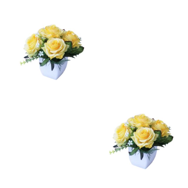Baohd 1/2/3/5 Realistic Artificial Plant For Party Decor - Low Maintenance Wide Application Exquisite Crafted Potted Plant Flower Yellow 2PCS