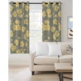 thumbnail image 2 of Yellow Floral Blackout Curtains, Light Blocking Print Window Curtains, Farmhouse Garden Flowers Botanical Thermal Insulated Window Drapes for Living Room Kitchen Cafe 2 Panels, 55"W x 39"L, 2 of 9