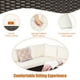 thumbnail image 3 of Gymax 6PCS Rattan Patio Sectional Sofa Conversation Set Outdoor w/ Beige Cushions, 3 of 8