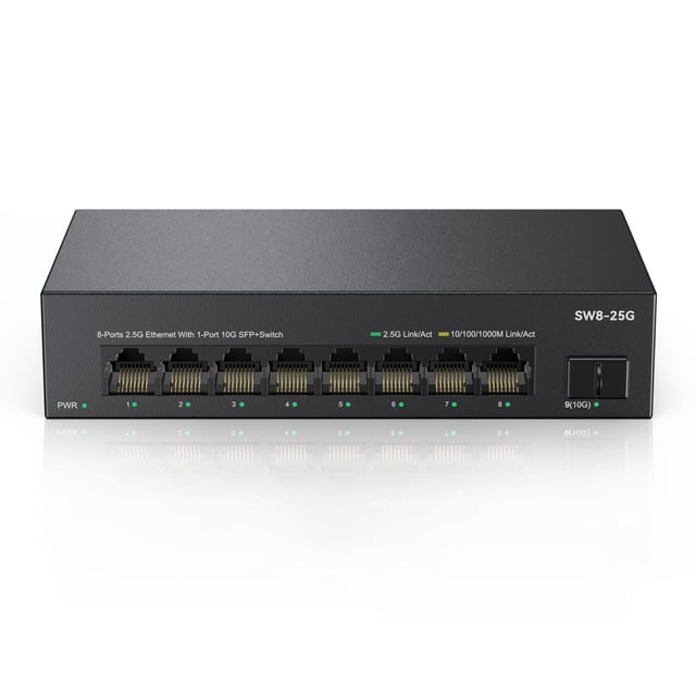 Conmutador Ethernet Real HD de 8 puertos y 2,5 G no gestionado con 8 x 2,5 G