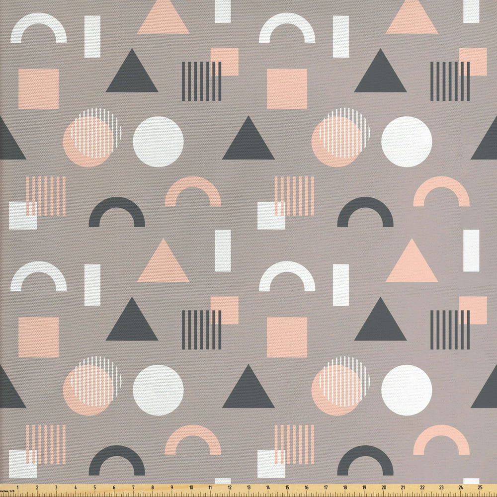 Geometric Fabric by The Yard, Minimalist Design Simple Geometric Shapes