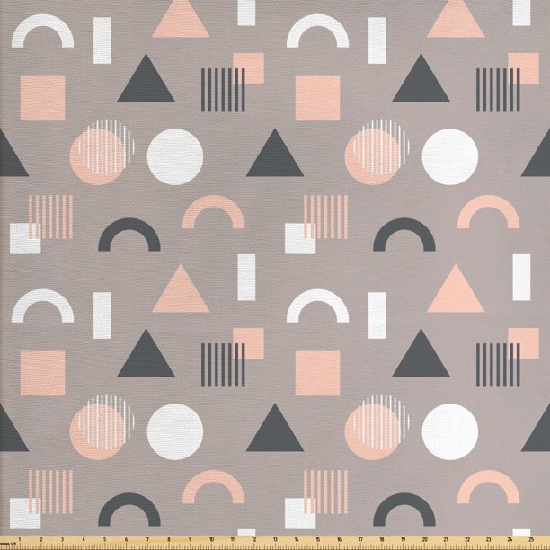 Geometric Fabric by The Yard, Minimalist Design Simple Geometric Shapes