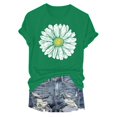 thumbnail image 5 of felwors Women's Graphic Loose Summer Tops T Shirts; Cute Graphic Short Sleeve Tees (Green, XXXL), 5 of 7