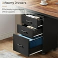 thumbnail image 3 of Triebsigns 3 Drawer Rolling File Cabinet, Modern Wooden Office Filing Cabine for Home Office Under Desk (Black), 3 of 5