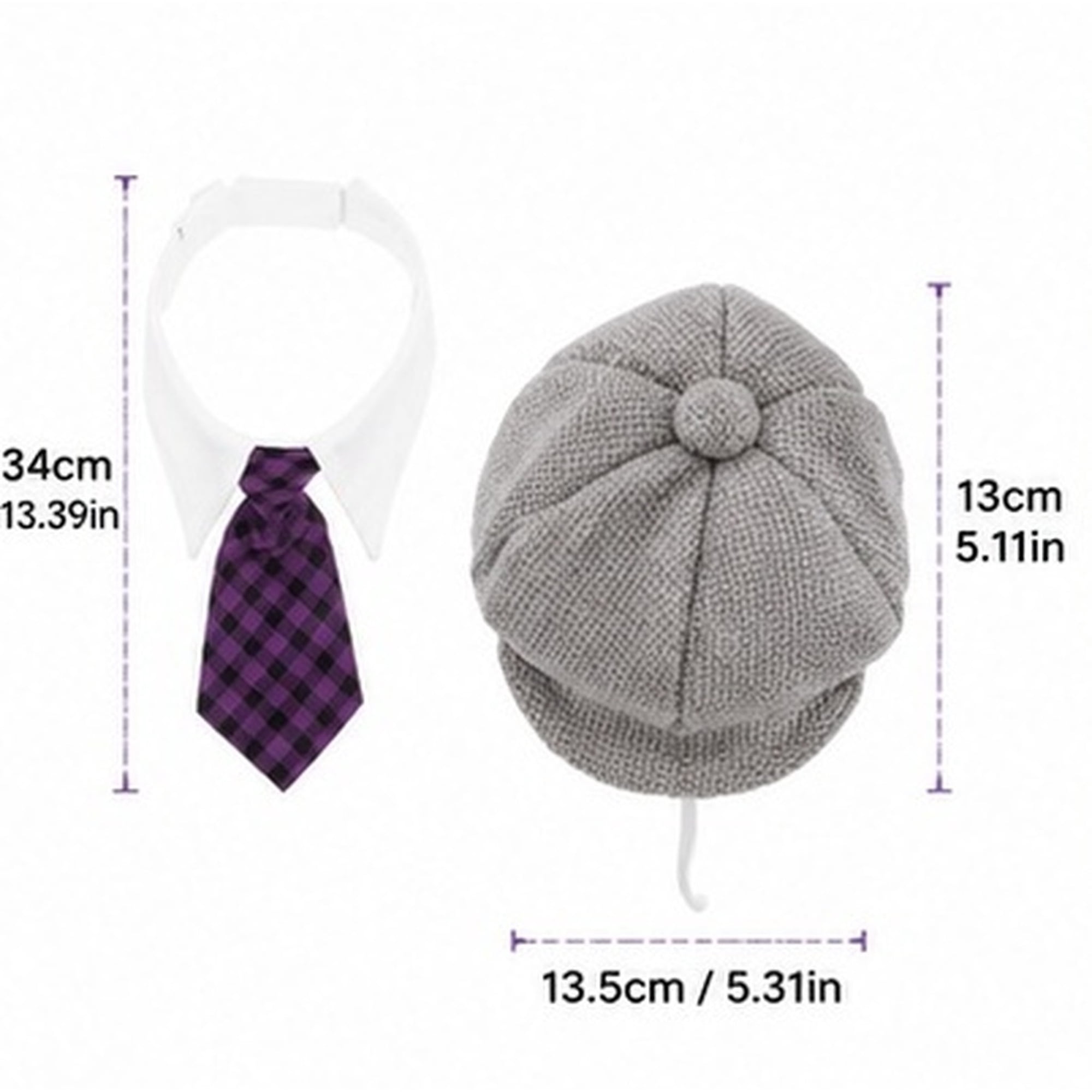 FUEENIRVA 1Set Dog Bow Tie Fashion Pet Beret Design Lightweight Polyester for Pet Birthday Party