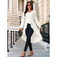 thumbnail image 3 of DARING DIVA Women's High Low V Neck Long Sleeve Dressy Blouses XL White, 3 of 7