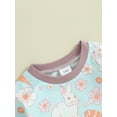 thumbnail image 6 of Musuos Baby Spring Fall Romper, 3M 6M 12M 18M Long Sleeve Crew Neck Bunny Flower Print Bodysuit Easter Clothes for Girls Boys, 6 of 10