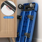 Homasy 6 Wheels Foldable Portable Trolley, Foldable Carrying Trolley, 270Kg Load Capacity Adjustable Handle Trolley with Elastic Cord for Cargo Handling, Shopping, Office Use