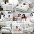 thumbnail image 5 of 3 Piece Sage Green Stripe Duvet Cover Set Queen Size,Microfiber Comforter/Quilt Cover with Corner Ties and 2 Pillowcases,Modern Rustic Horizontal Green Striped All Season Bedding with Zipper Closure, 5 of 8