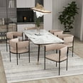 thumbnail image 4 of LeisureMod Dining Chair Upholstered in Leather with Padded Seat and Open Back Design Powder-Coated Iron Frame for Modern Home, Kitchen, or Office Cyril Collection Set of 4 in Taupe, 4 of 12