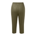 thumbnail image 4 of TAGOLD Womens Summer Capris Solid Color Pocket Side Slit Casual Lightweight Cropped Length Pants, 4 of 4