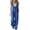 *Blue, variant on VBVC Women's Ruffle Trim Wide Leg Overalls , Summer Casual Loose Linen Jumpsuit For Women , Ladies' Sleeveless Pinafore Romper with Pockets, Beige , S-2XL