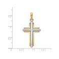 thumbnail image 2 of 14K Yellow and White Gold Cross Pendant Necklace with Chain, 2 of 4