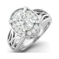 thumbnail image 2 of AVDAN 8x6mm Oval Moissanite Diamond 925 Sterling Silver Filigree Celtic Women Ring, 2 of 4