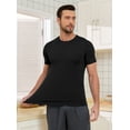 thumbnail image 6 of ANLIQI Men's Bamboo Rayon Undershirts Short Sleeve Crewneck Moisture-Wicking Undershirts 3 or 5 Pack(Black, 2XL), 6 of 7