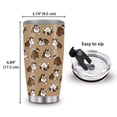 thumbnail image 3 of WIRESTER 20oz Tumbler With Lid Stainless Steel Travel Tumbler, Double Wall Insulated Stainless Steel Coffee Tumbler - Brindle Brown English Bulldog Funny Playful Postures, 3 of 6