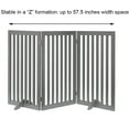 thumbnail image 4 of Unipaws Freestanding Wooden Dog Gate, Foldable Pet Gate with 2PCS Support Feet, Dog Barrier Indoor Pet Gate Panels for Stairs, 36 Inch Tall, 60 Inch Wide, Gray, 4 of 7