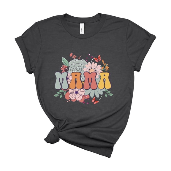 Floral Mama Shirt Women Wildflower Graphic Tee Cute Mom Gift Mothers Day Top