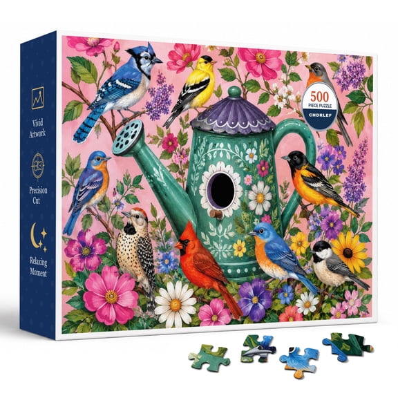 CNDRLEF Garden Birdhouse Birds 500 Pieces Jigsaw Puzzle for Adults, 20.5 x 15 in