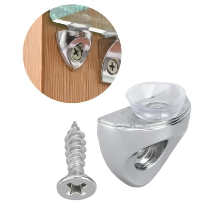 

20 PCS Glass Wood Shelf Supports with Suction Cups Heart Shaped Shelf Pegs with 20 PCS Screws (Silver)