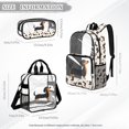 thumbnail image 4 of Kuiaobaty Dachshund Print Clear Backpack and Pencil Case for Girls Paw Print Clear Backpack and Lunch Bag Set with Pockets Heavy Duty School Bag with Pencil Pouch for School, Beige, 4 of 5