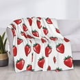 thumbnail image 3 of Yiaed Hand Drawn Strawberry Print Blanket Throw Blanket Soft Cozy Flannel Blanket for Home Bed Sofa Couch Chair-60"x50", 3 of 6