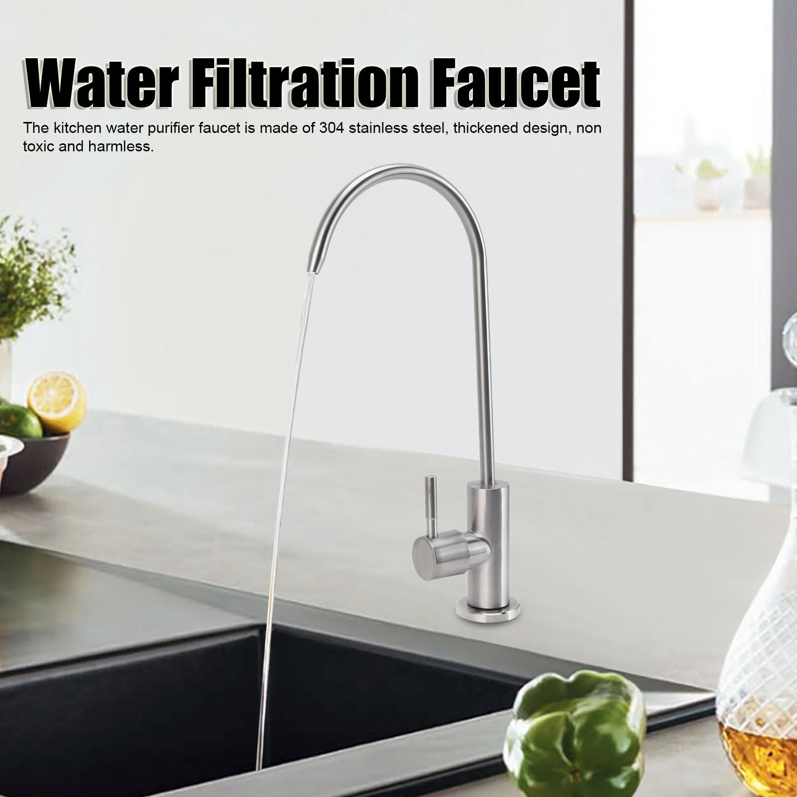 LAZIOEGR G1/2 Water Purifier Faucet 304 Stainless Steel 360 Degree Rotation Thickened Filtration Faucet for Kitchen and Bath, 11.4 x 8.6 inches