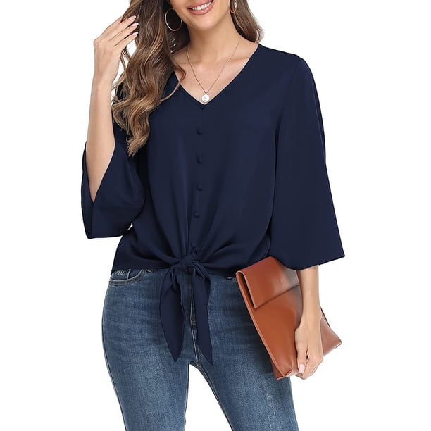 Txlixc Blusa de color sólido para mujeres Txlixc moda