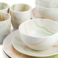 thumbnail image 6 of Elama Fine Marble 16 Piece Porcelain Dinnerware Set in Orange and Green, Service for 4, 6 of 8