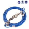 thumbnail image 1 of Cable de amarre para perros de acero inoxidable, correa para perros de doble cabeza, cable de amarre para acampar al aire libre para medianos (5 m/16 pies, azul), 1 of 5