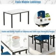 thumbnail image 2 of Kitchen Table and 4 Chairs Set, Metal Kitchen Table Sets Faux Marble Rectangular Breakfast Table w/Metal Legs & Black Finish Frame, Dining Table Sets for an Apartment Breakfast, SS1308, 2 of 10