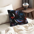 thumbnail image 6 of DouZhe Velvet Decorative Throw Pillow Covers Set of 2, Soft Square Cushion Cover with Invisible Zipper Colorful Brushes Strokes Printing, 20"x20", 6 of 7